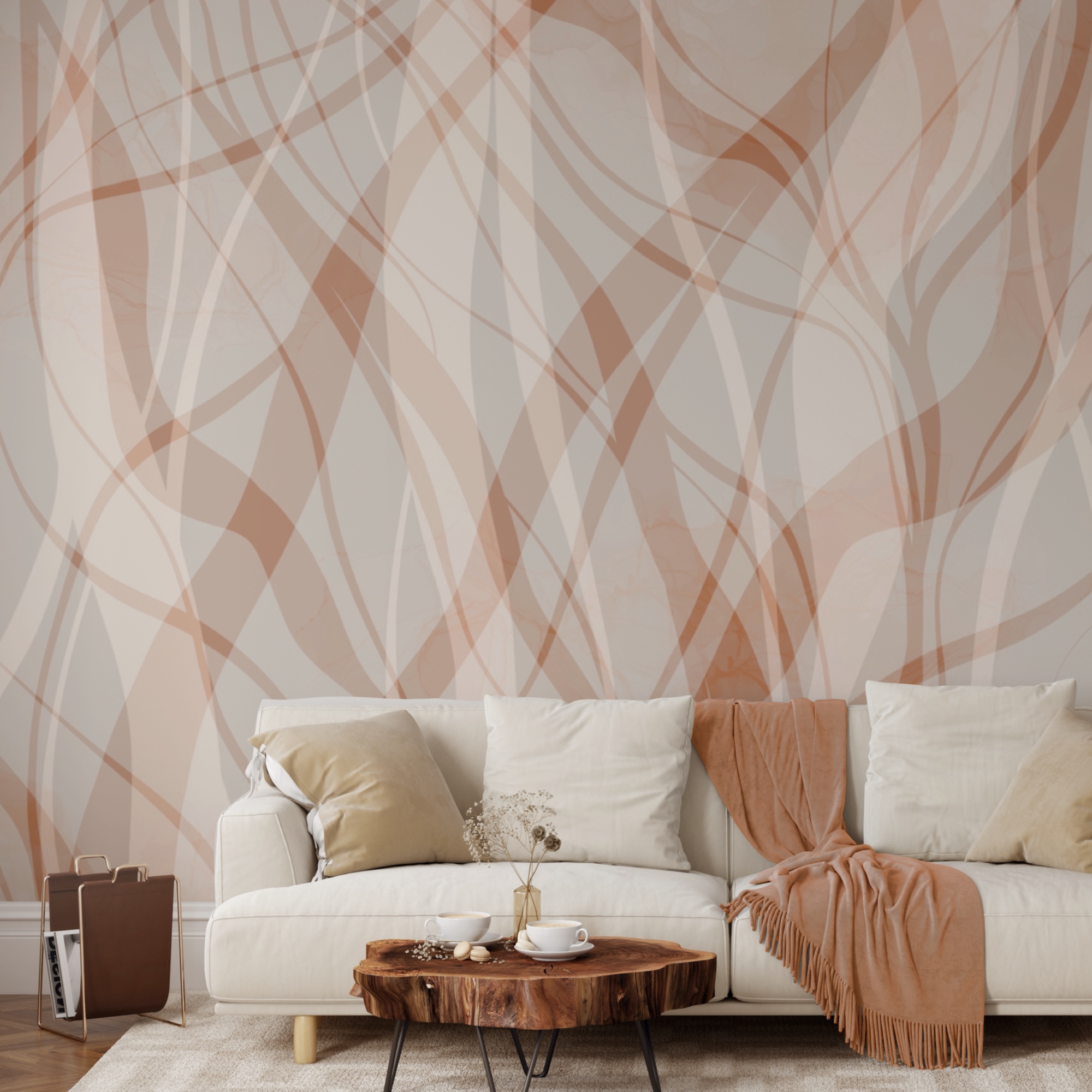 Vloeiende lijnen in zachte tinten