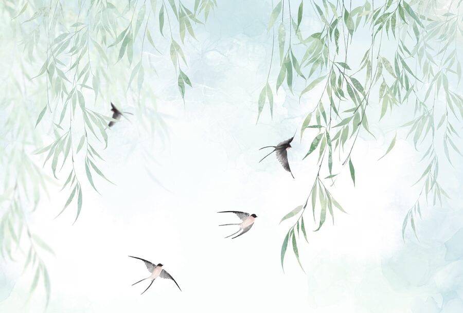 Vogels vliegen in de lucht