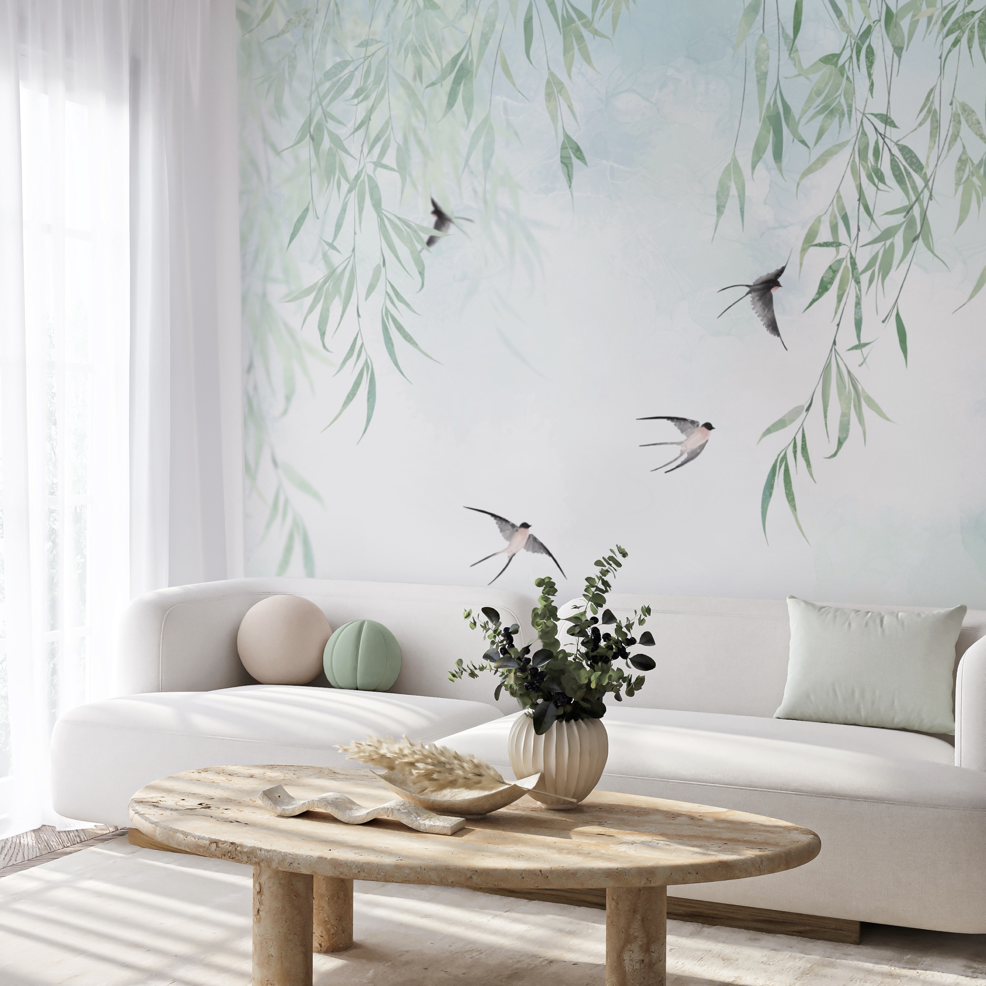 Vogels vliegen in de lucht