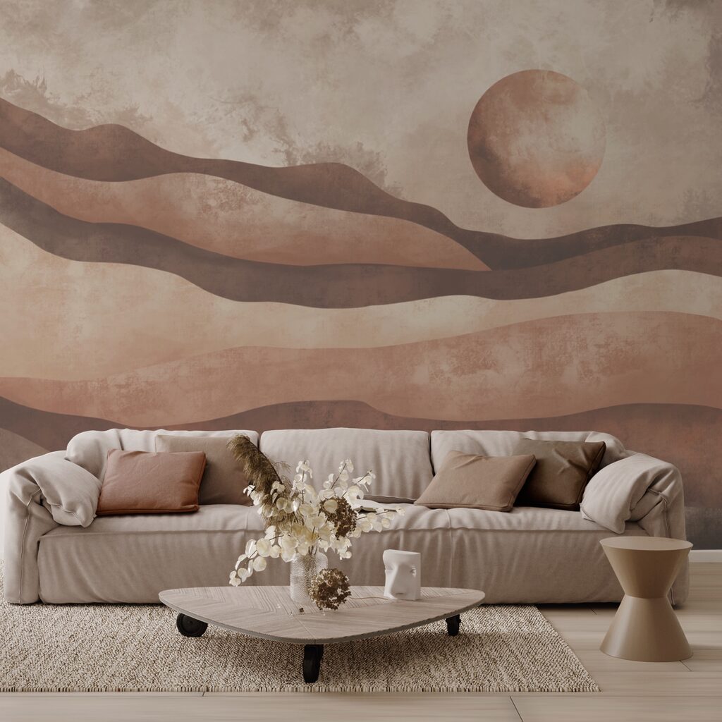 Schilderij van een woestijnlandschap