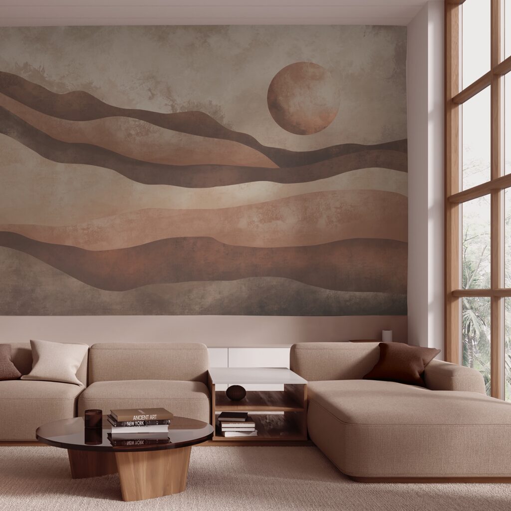 Schilderij van een woestijnlandschap