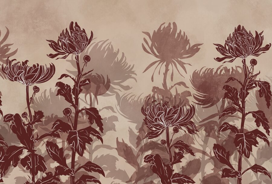 Tekening van bloemen en bladeren