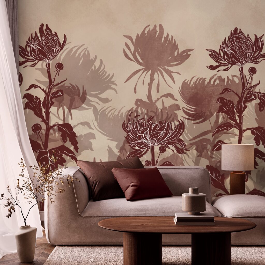 Tekening van bloemen en bladeren