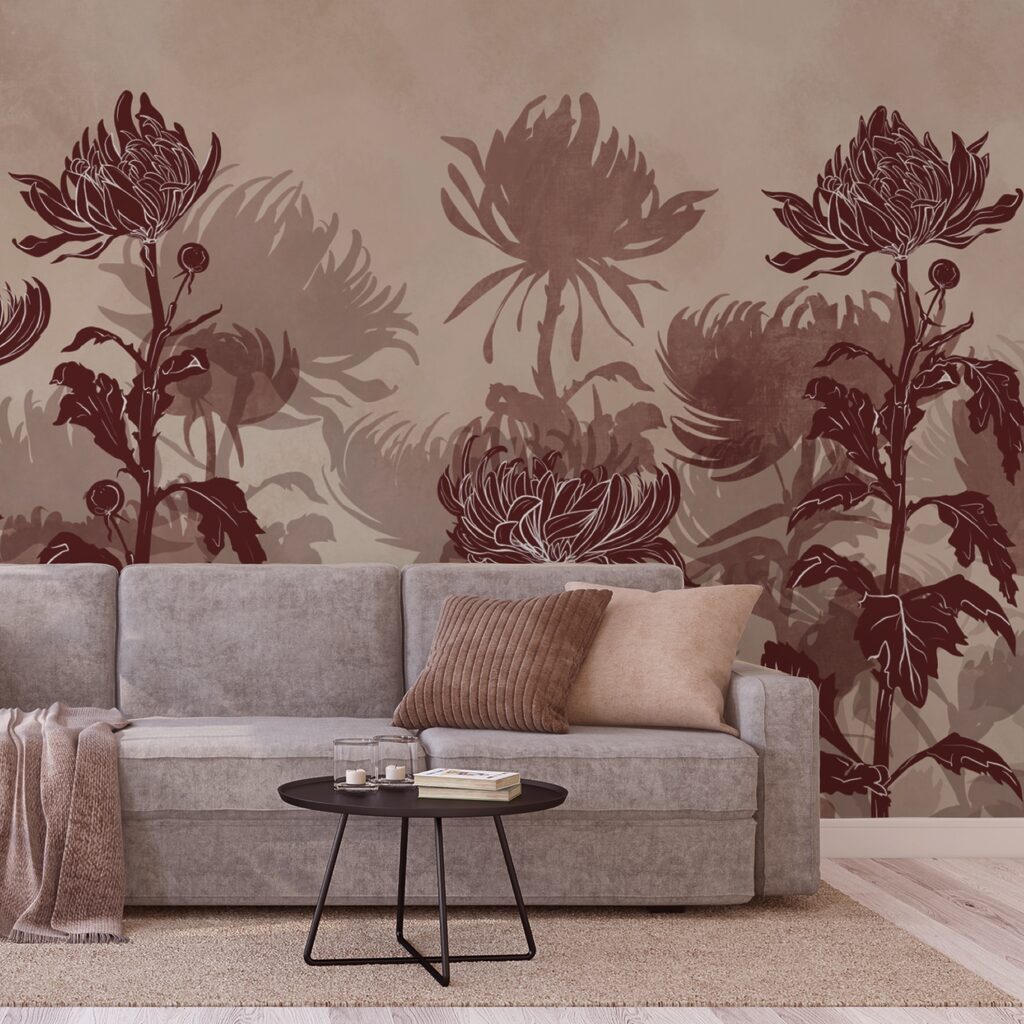 Tekening van bloemen en bladeren