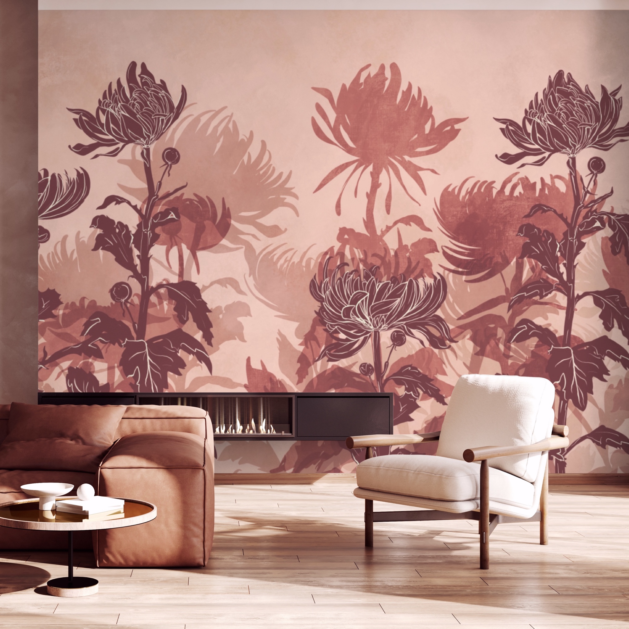 Tekening van bloemen en bladeren Tekening van bloemen en bladeren