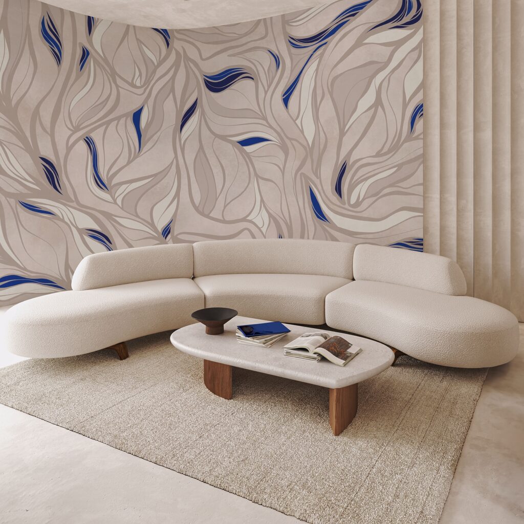 Patroon van blauwe en witte lijnen