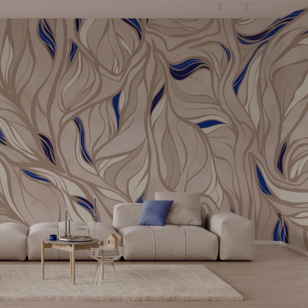 Patroon van blauwe en bruine lijnen Patroon van blauwe en bruine lijnen