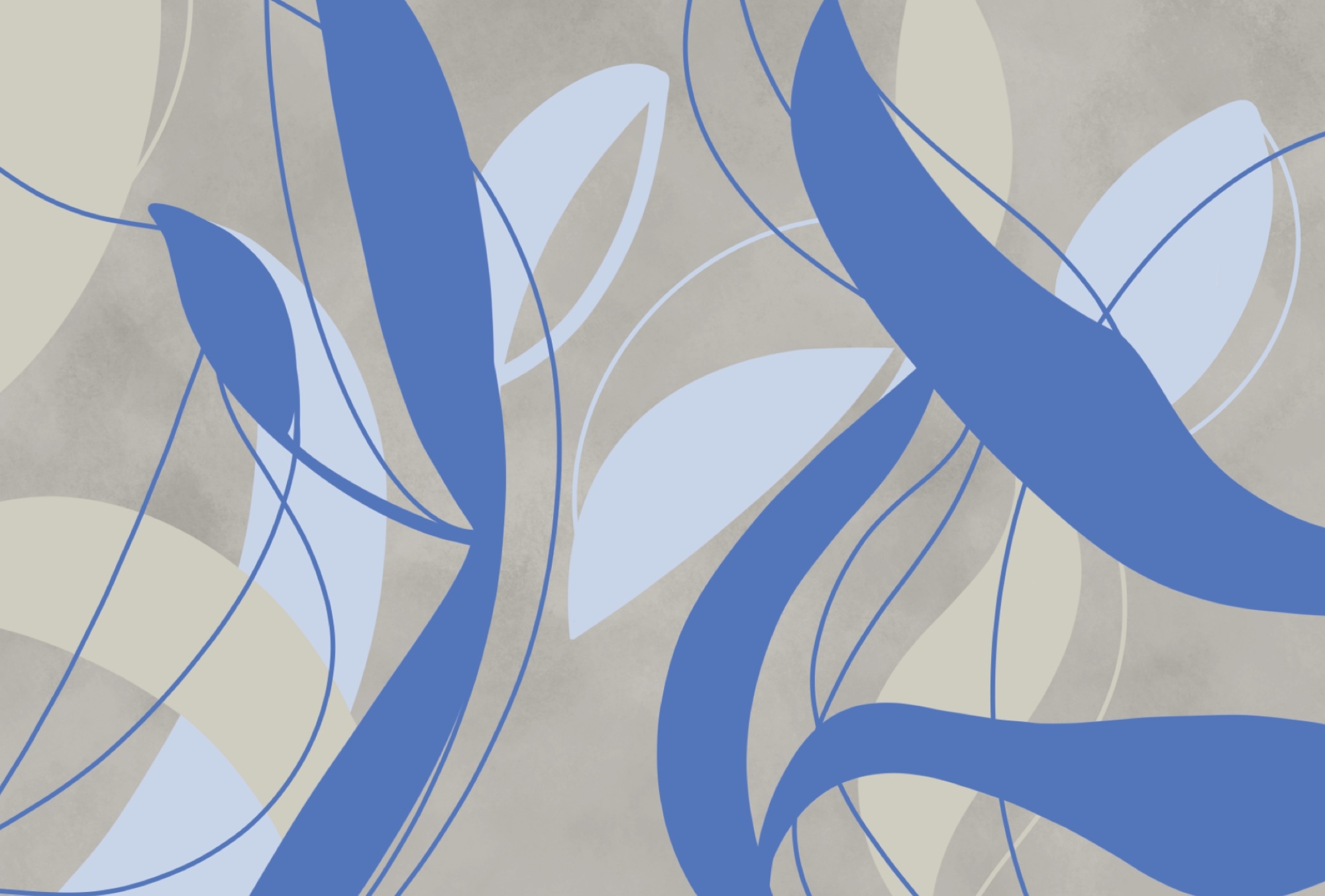 Blue and white swirls on a gray background