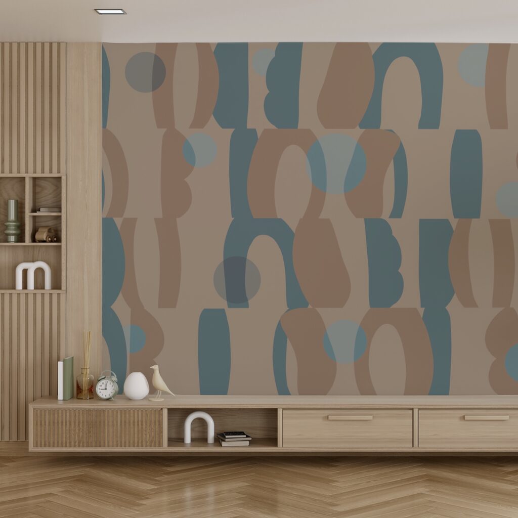 Patroon van blauwe en bruine vormen Patroon van blauwe en bruine vormen