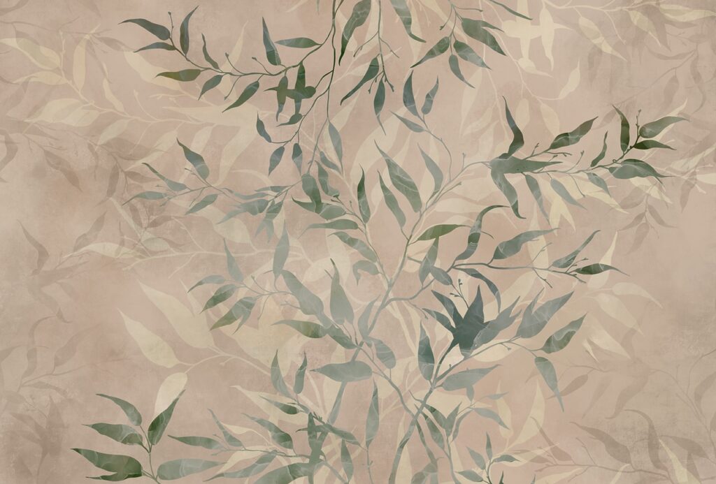 Bladerenpatroon op een beige achtergrond Bladerenpatroon op een beige achtergrond