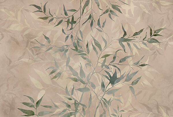 Bladerenpatroon op een beige achtergrond Bladerenpatroon op een beige achtergrond