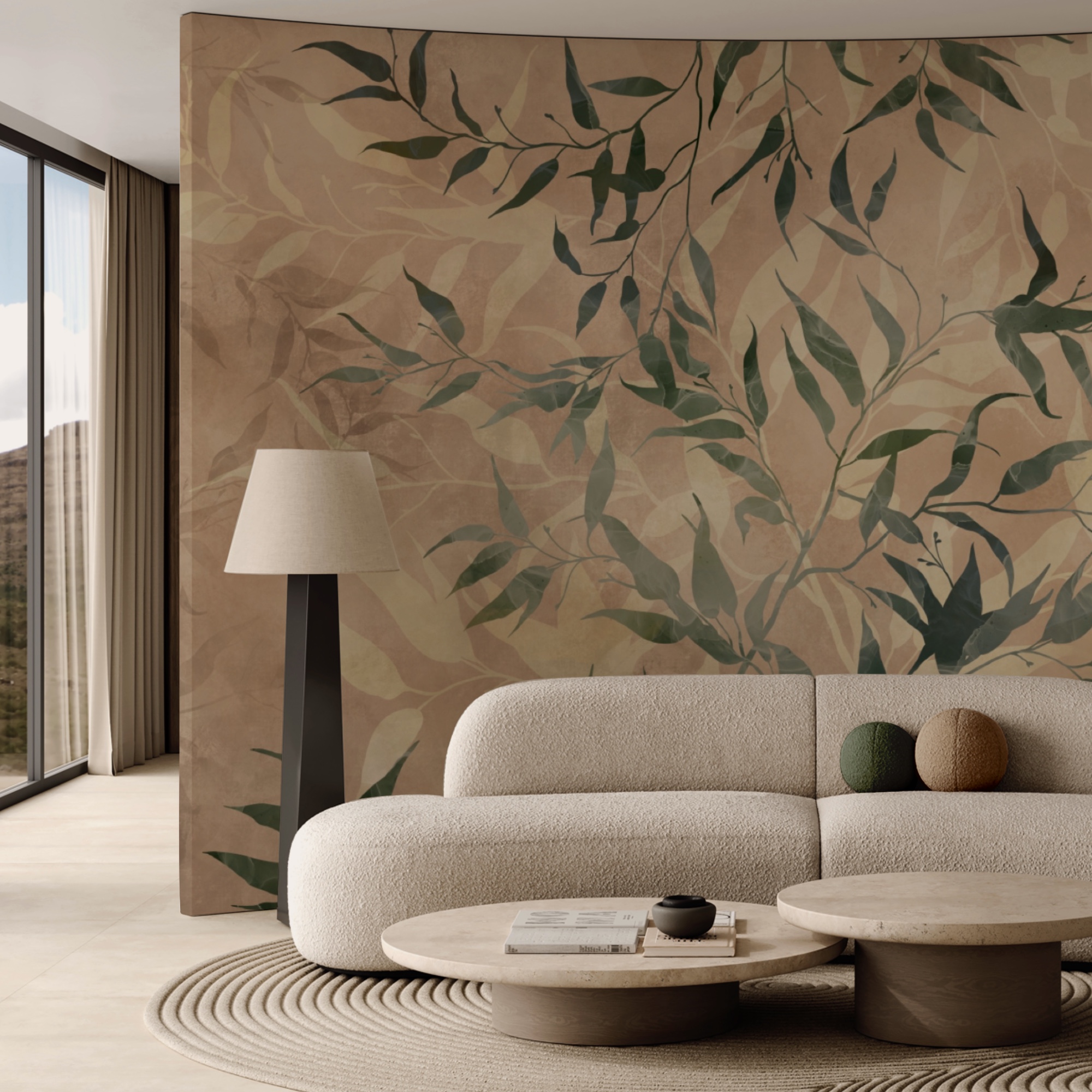 Natuurlijk gebladerte op gestructureerde achtergrond