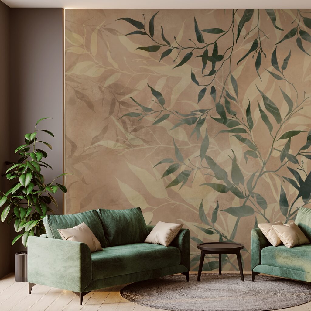 Natuurlijk gebladerte op gestructureerde achtergrond