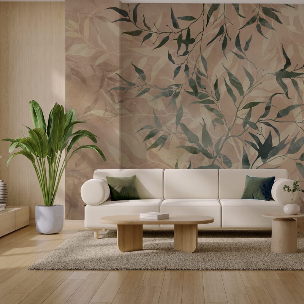 Natuurlijk gebladerte op gestructureerde achtergrond