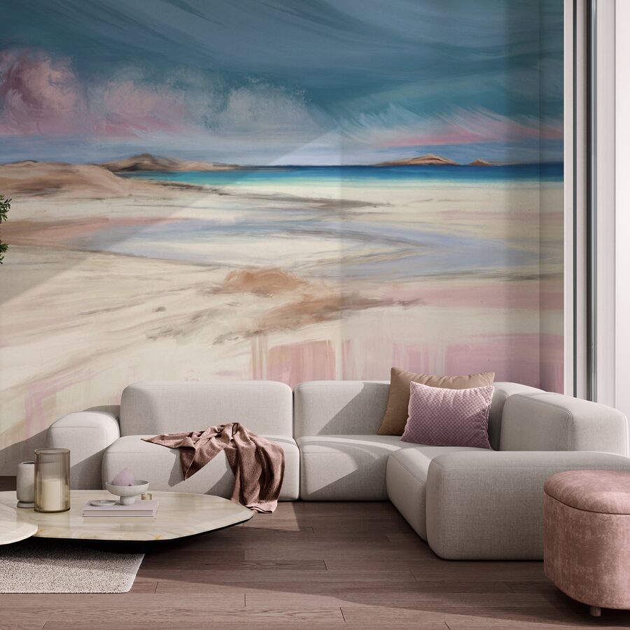 Schilderij van een strand