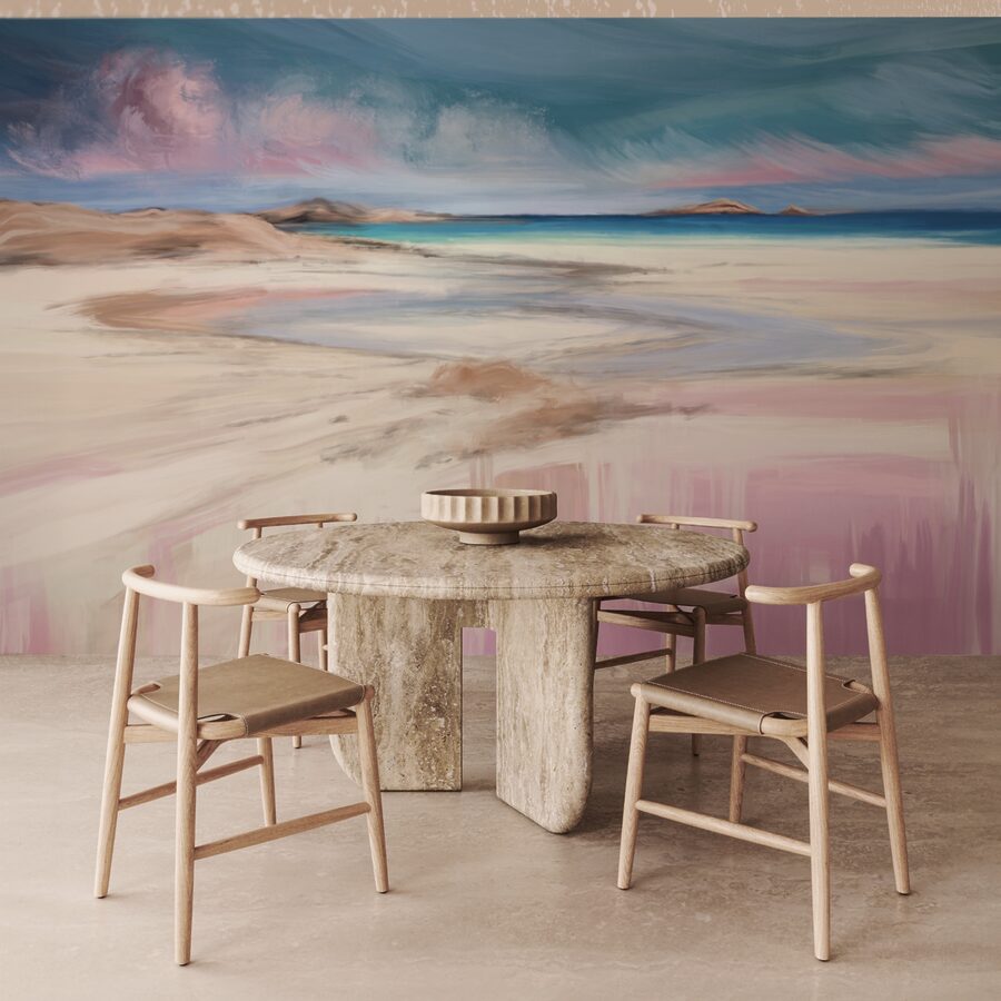 Schilderij van een strand