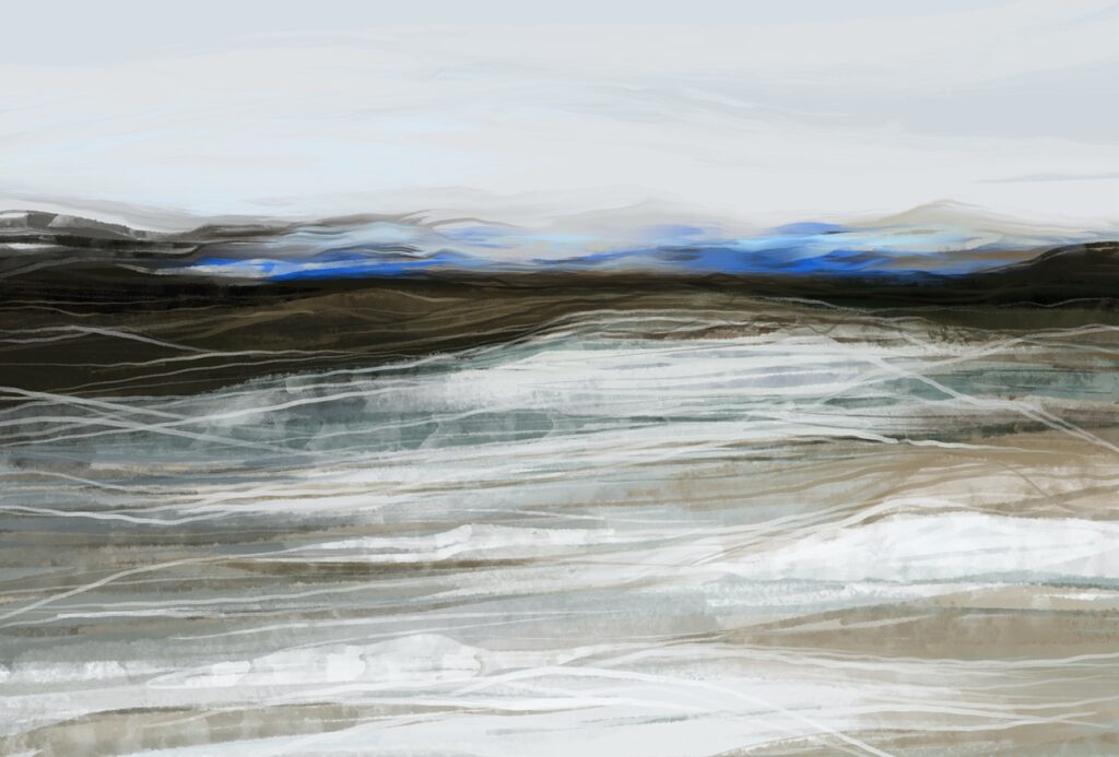 Schilderij van een landschap Schilderij van een landschap