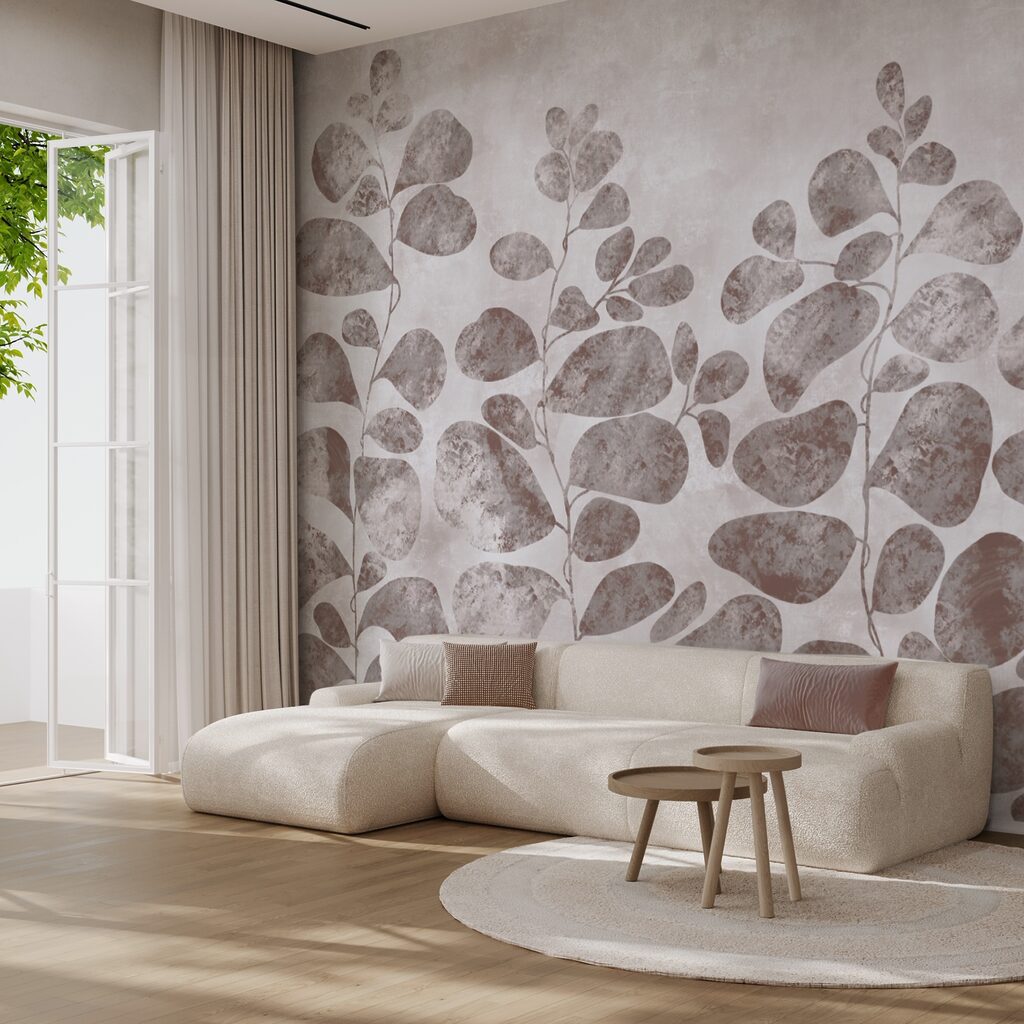 Zachte bladeren op een gedempte achtergrond