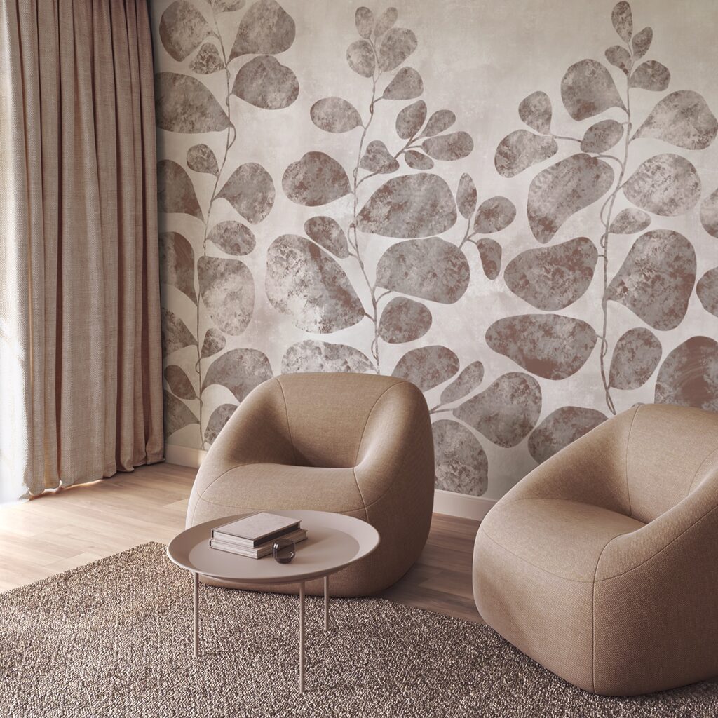 Zachte bladeren op een gedempte achtergrond