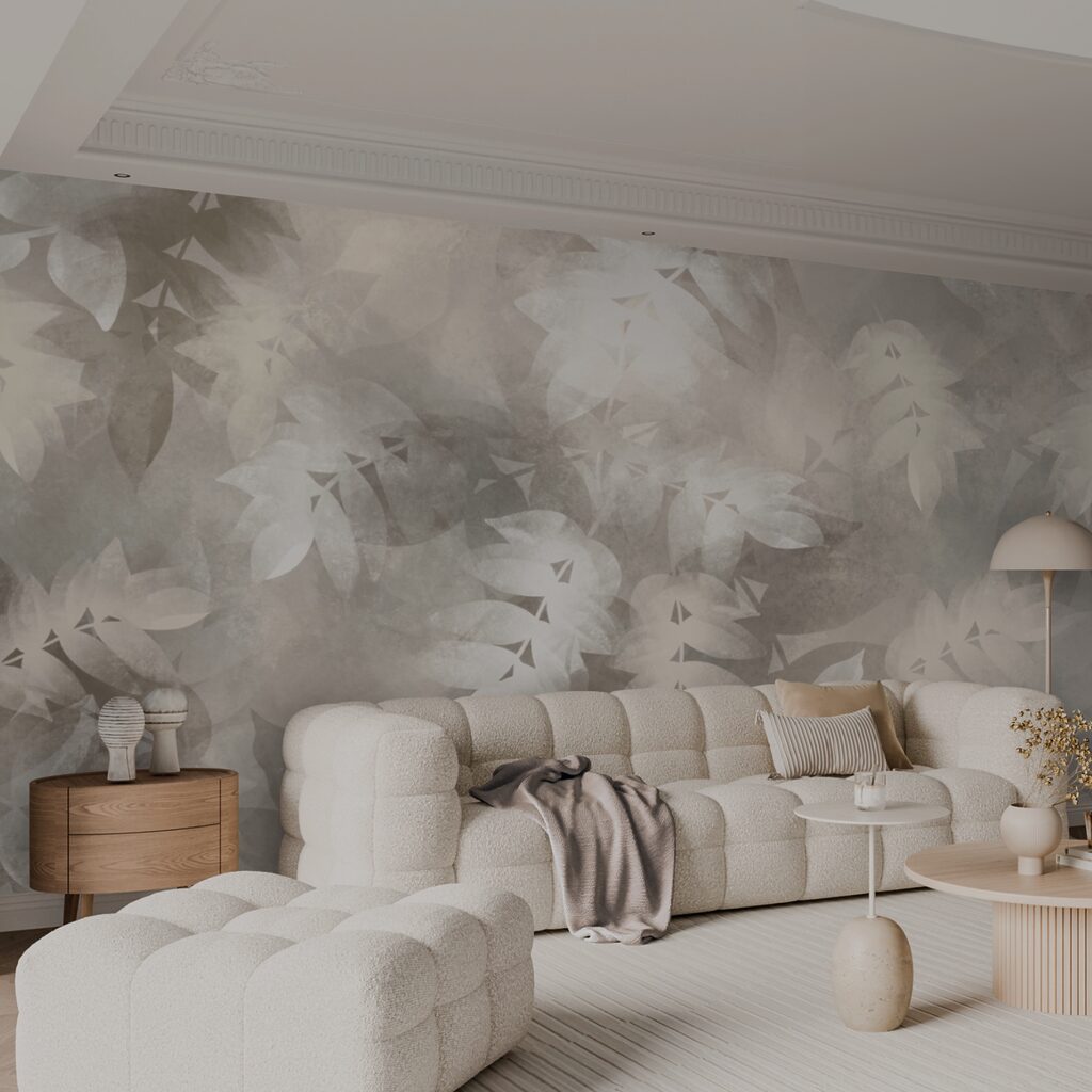 Grijze en witte achtergrond met bladeren Grijze en witte achtergrond met bladeren