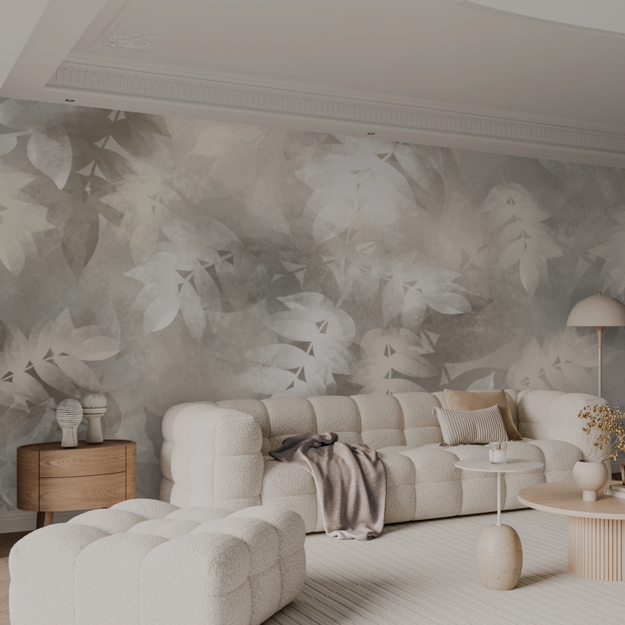 Grijze en witte achtergrond met bladeren Grijze en witte achtergrond met bladeren