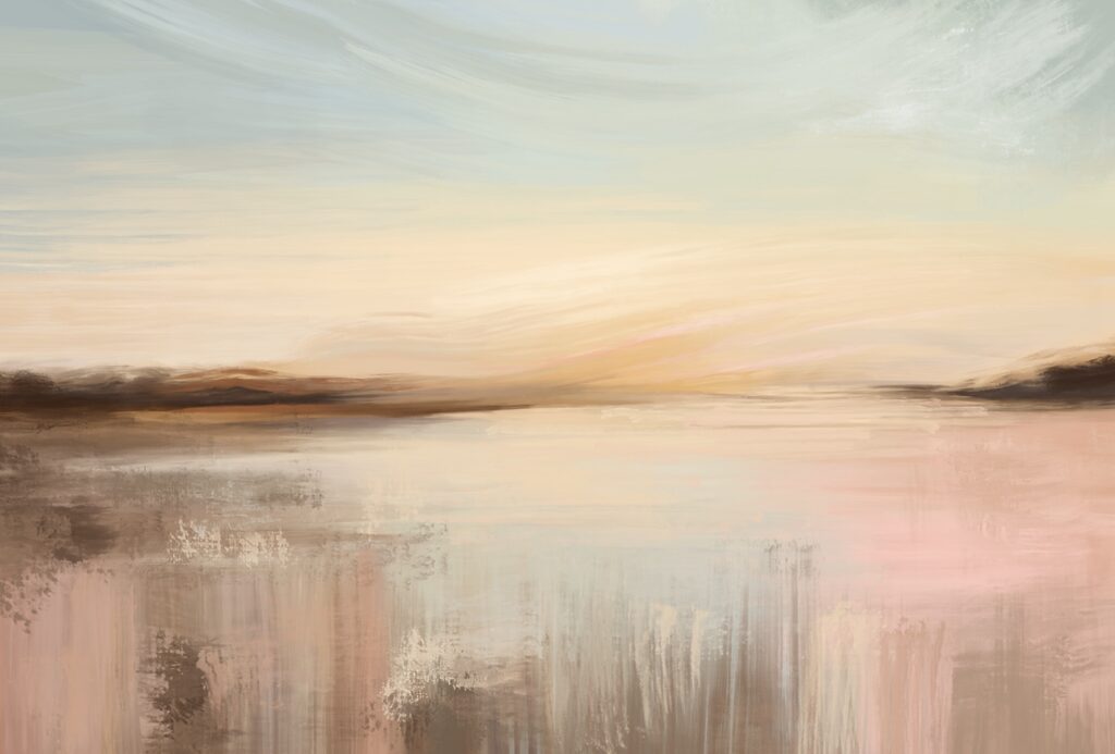 Schilderij van een landschap Schilderij van een landschap