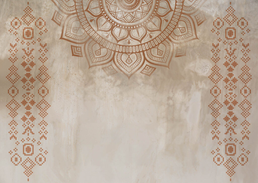 Witte en bruine mandala Witte en bruine mandala
