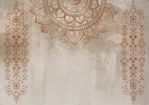 Witte en bruine mandala Witte en bruine mandala