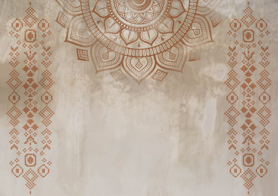 Witte en bruine mandala