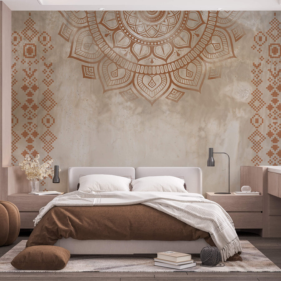 Witte en bruine mandala