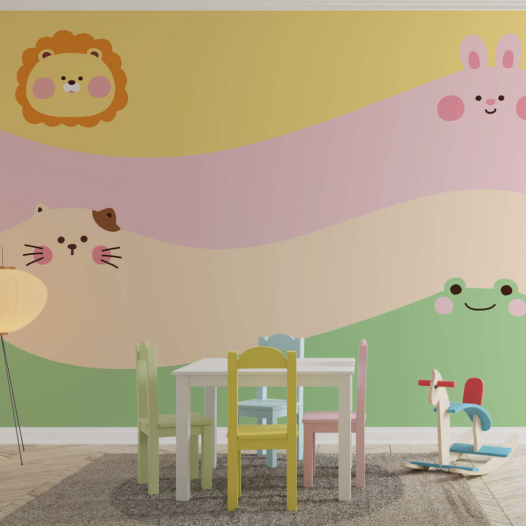 Groep dieren met een leeuw en een leeuw