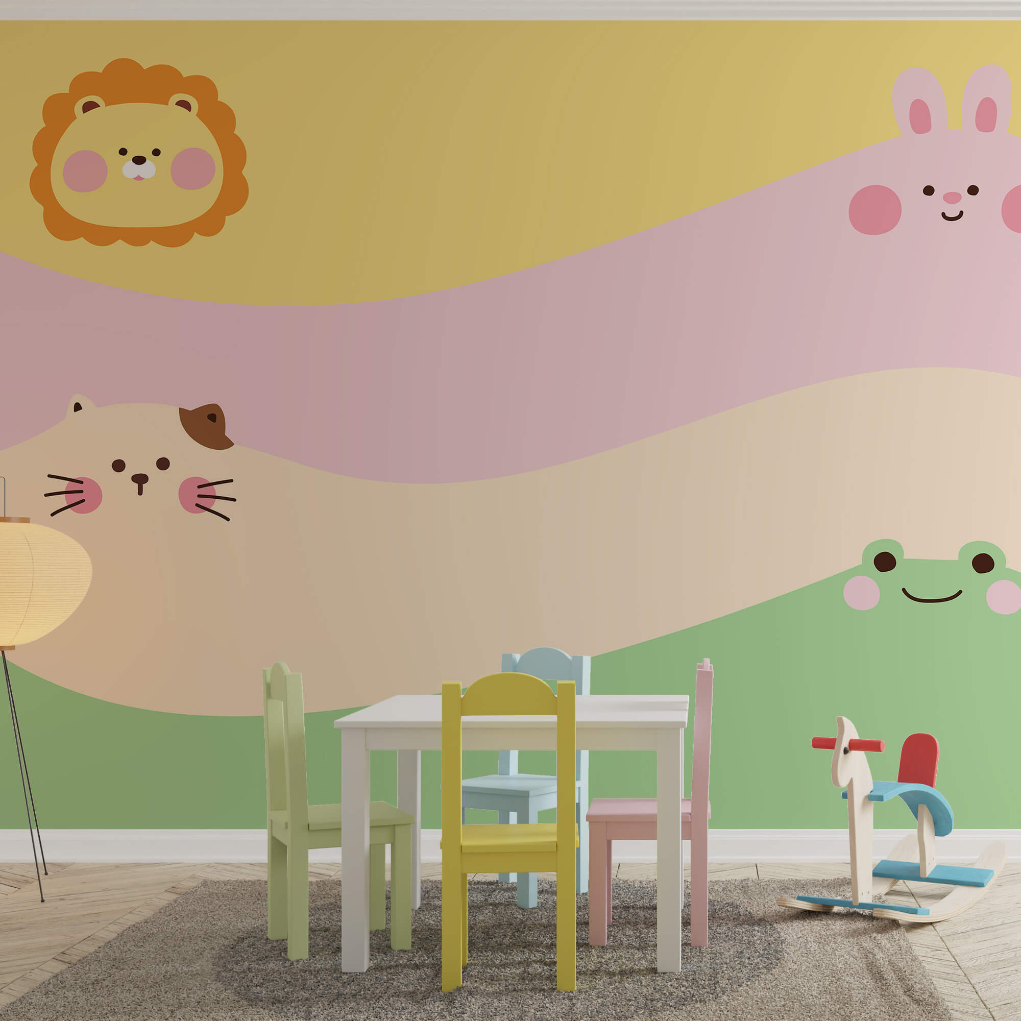 Groep dieren met een leeuw en een leeuw