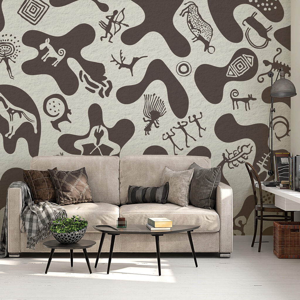 Patroon van tekeningen op een oppervlak