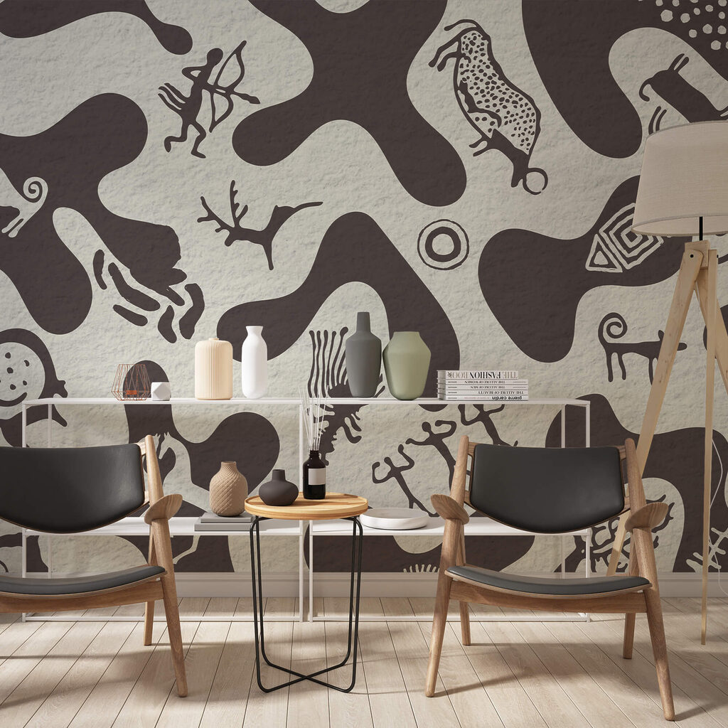 Patroon van tekeningen op een oppervlak