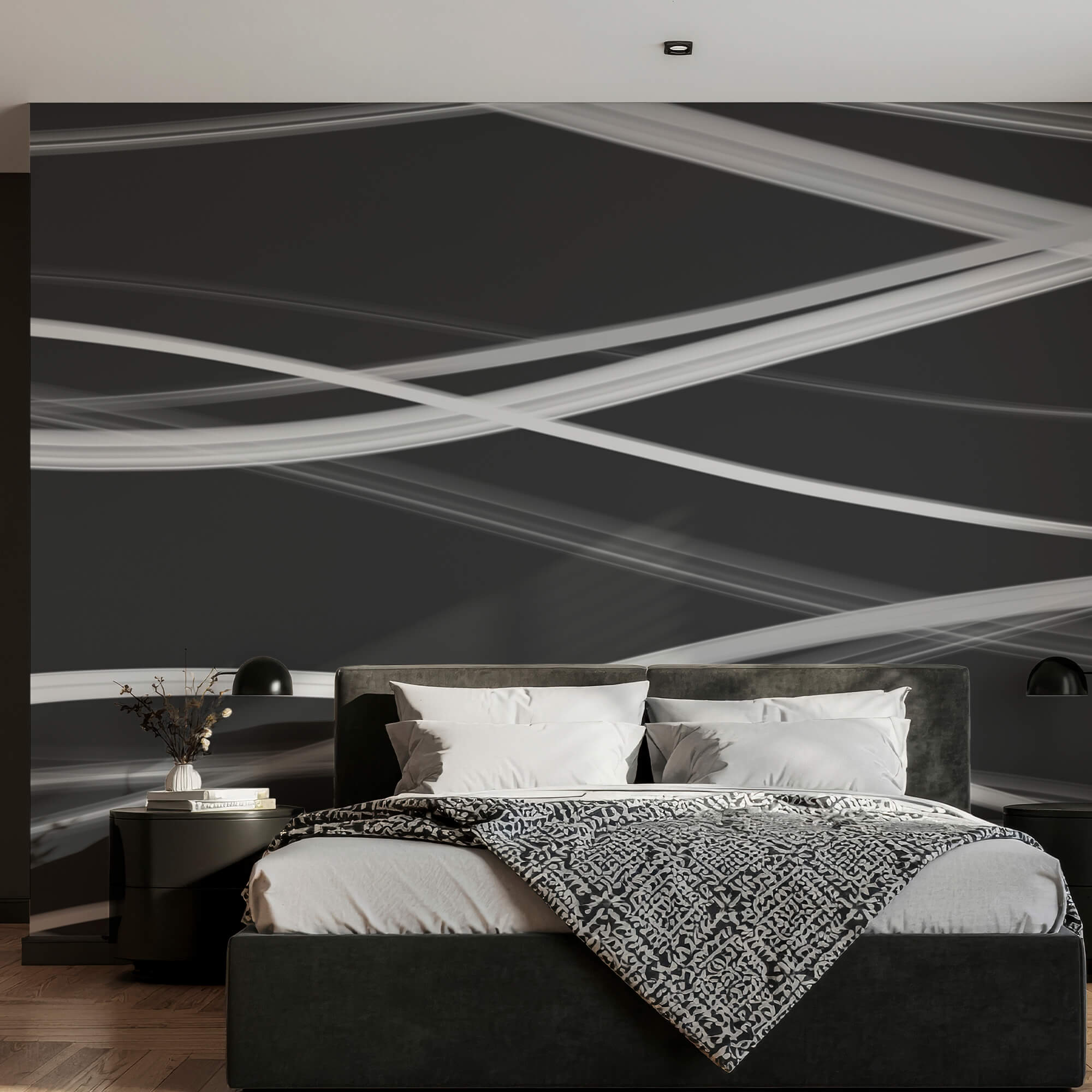 Witte lijnen op een zwarte achtergrond Witte lijnen op een zwarte achtergrond