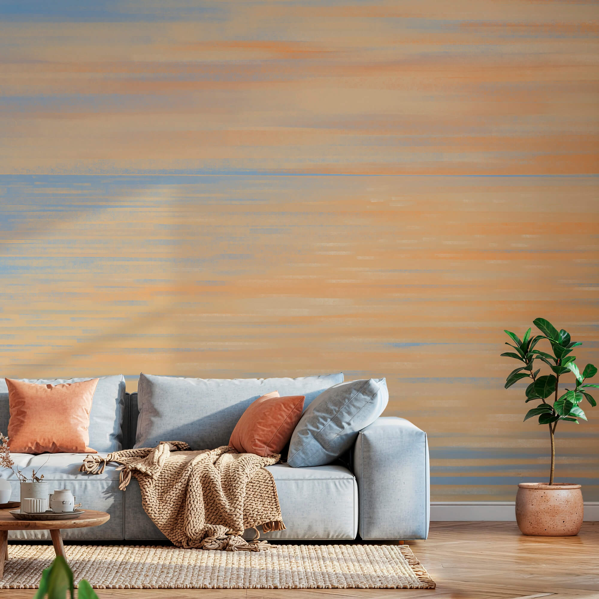 Blauwe en oranje lucht Blauwe en oranje lucht