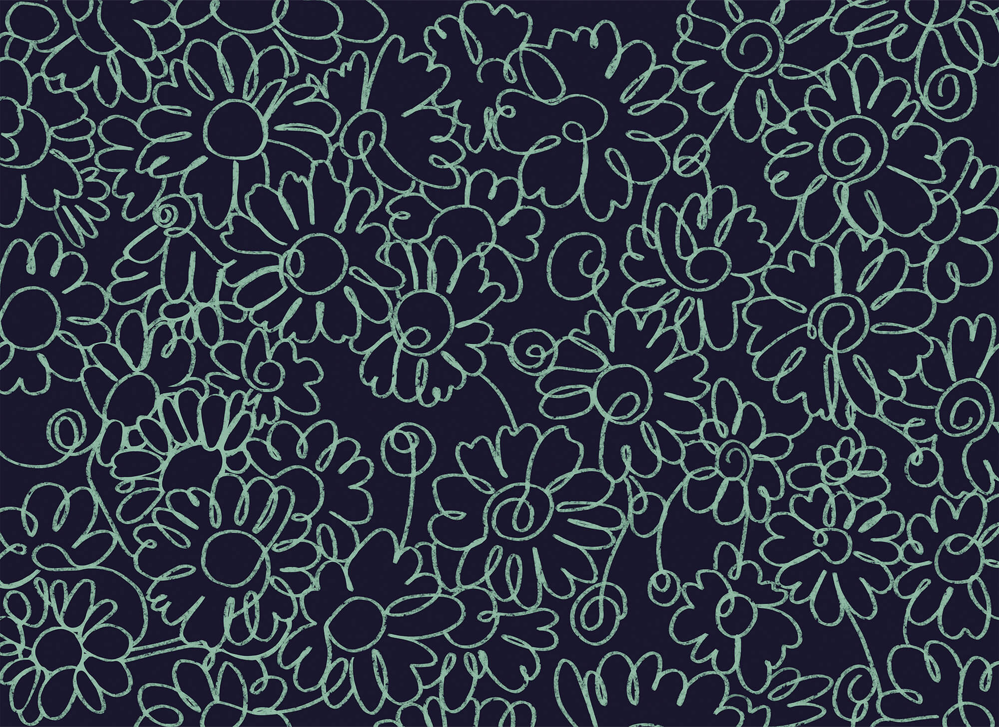 Pattern of flowers on a dark background