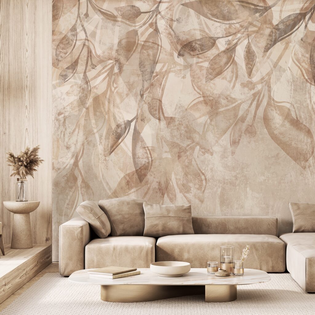 Delicate bladeren in zachte tinten