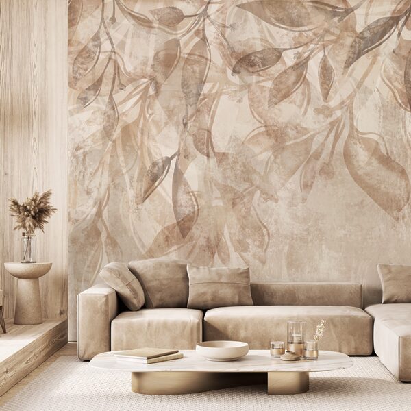 Delicate bladeren in zachte tinten