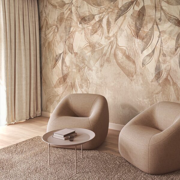 Delicate bladeren in zachte tinten