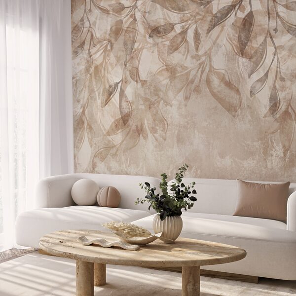 Delicate bladeren in zachte tinten