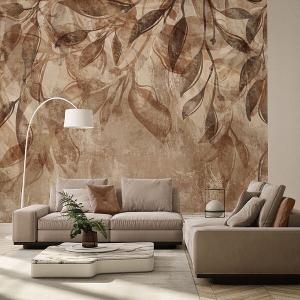 Bruin en wit bloemenpatroon