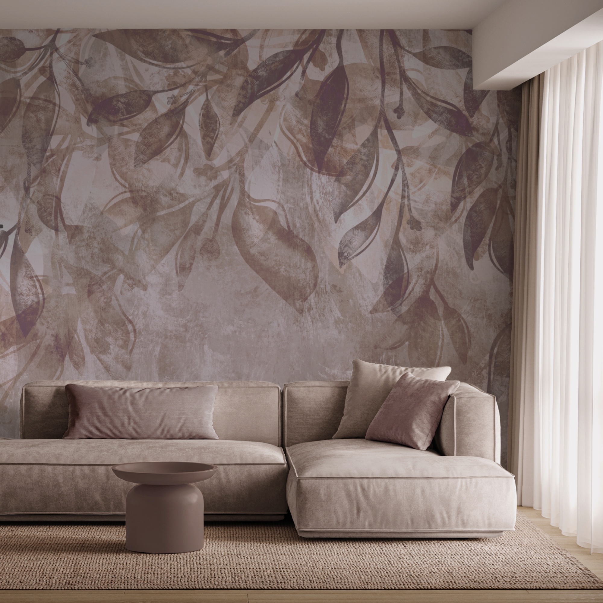 Drijvende bladeren in zachte tinten