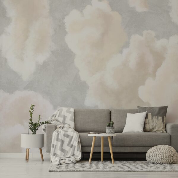 Zachte wolken drijven in een serene lucht