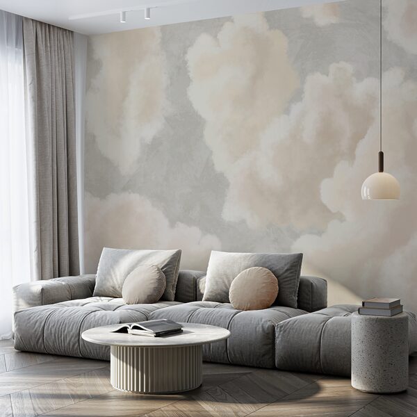 Zachte wolken drijven in een serene lucht