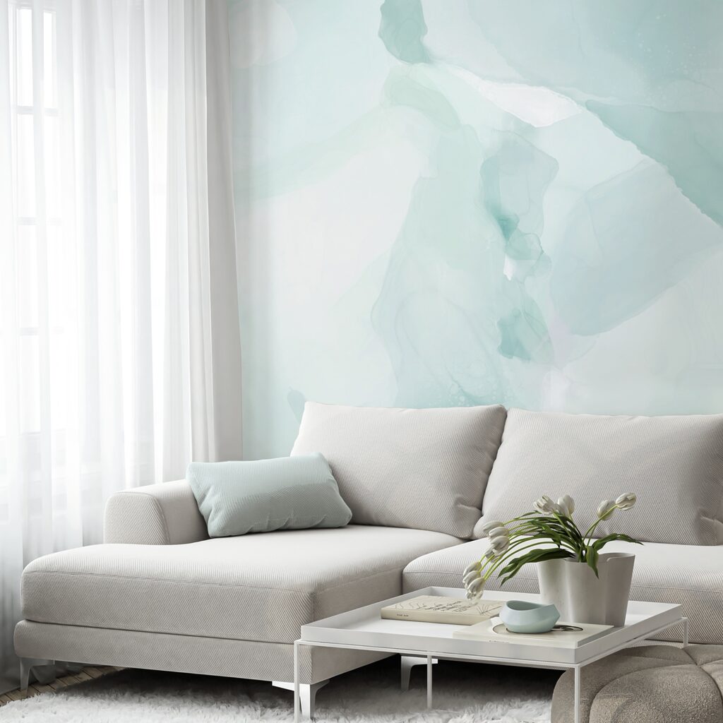 Zachte tinten die zich mengen in zachte golven