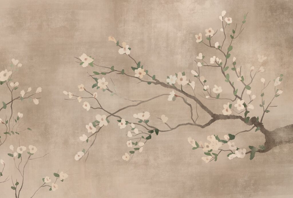 Tree branch with white flowers Tree branch with white flowers