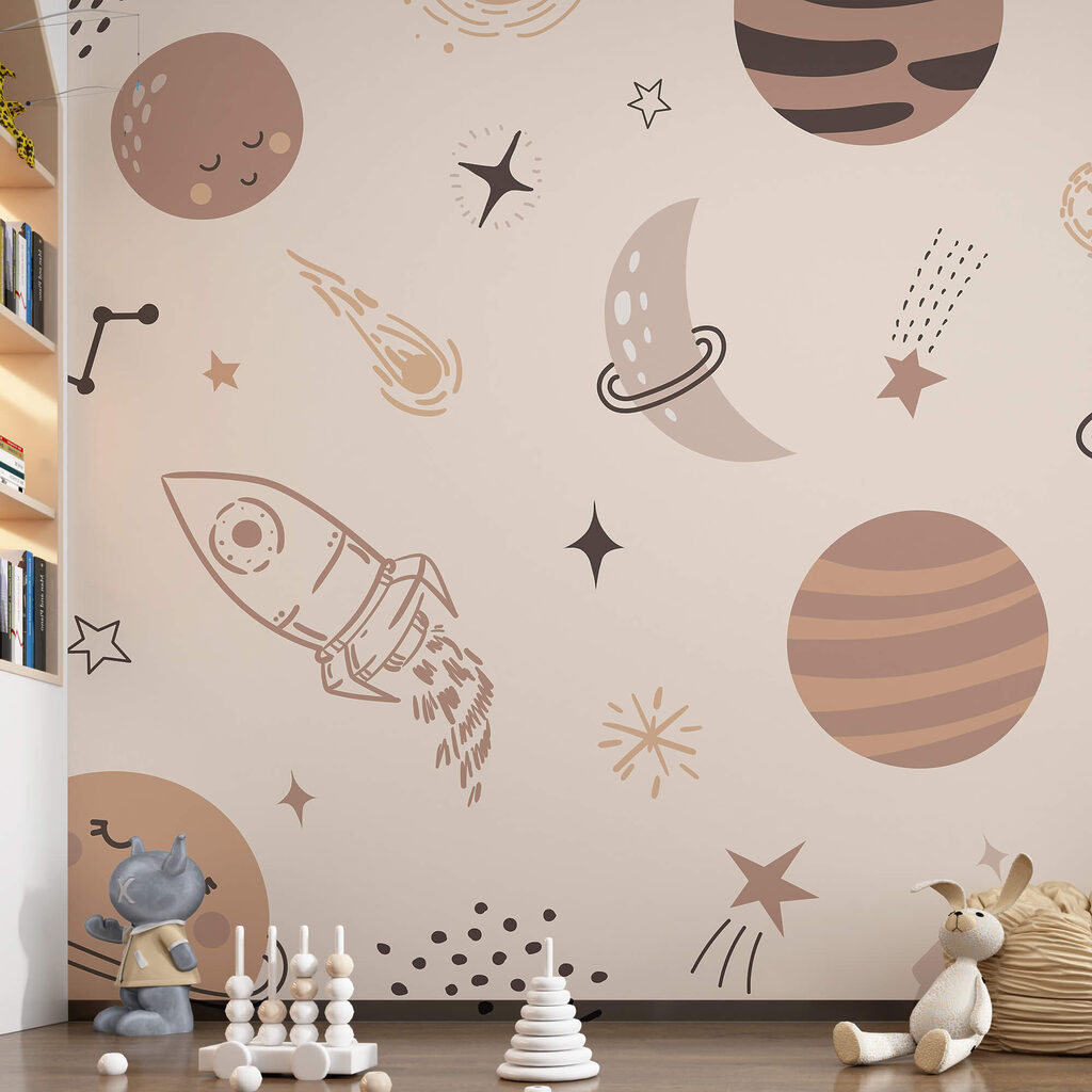 Patroon van planeten en sterren