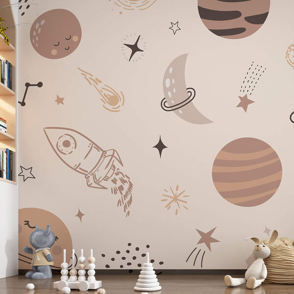 Patroon van planeten en sterren