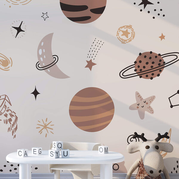 Patroon van planeten en sterren